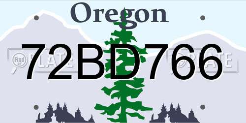 72BD766 Oregon License Plate