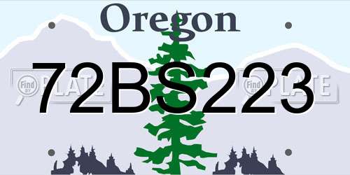 72BS223 Oregon License Plate