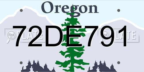 72DE791 Oregon License Plate