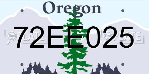 72EE025 Oregon License Plate