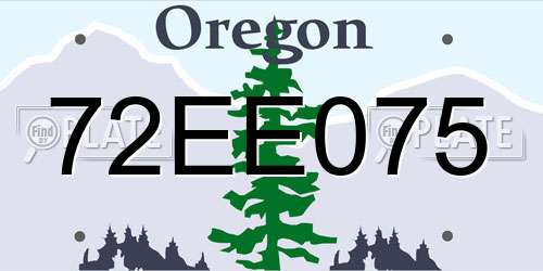 72EE075 Oregon License Plate