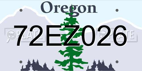 72EZ026 Oregon License Plate