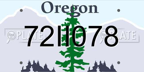 72II078 Oregon License Plate