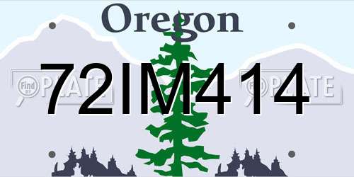 72IM414 Oregon License Plate