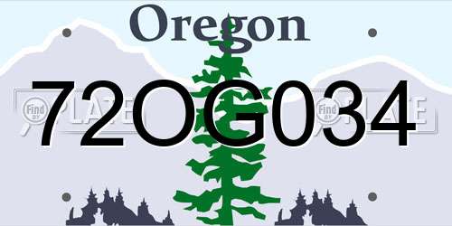 72OG034 Oregon License Plate