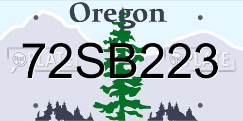 72SB223 Oregon License Plate