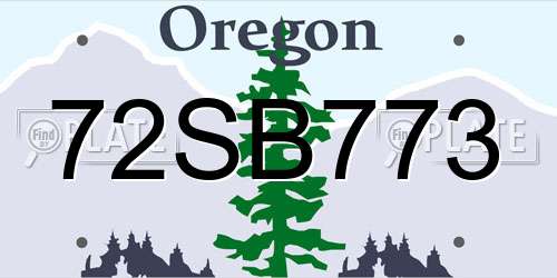 72SB773 Oregon License Plate