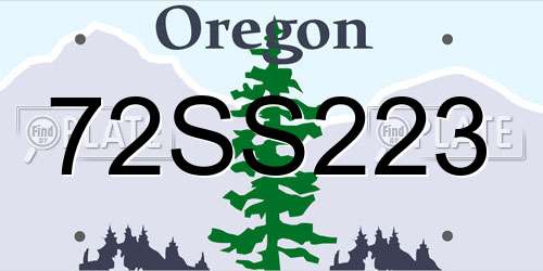 72SS223 Oregon License Plate