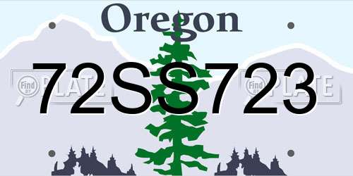 72SS723 Oregon License Plate