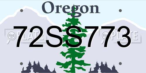72SS773 Oregon License Plate