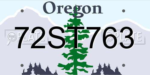 72ST763 Oregon License Plate
