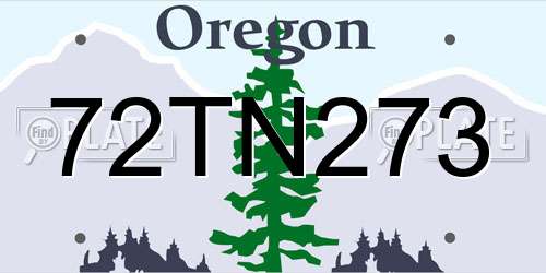72TN273 Oregon License Plate