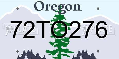 72TO276 Oregon License Plate
