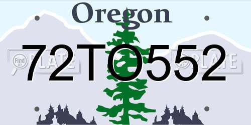 72TO552 Oregon License Plate