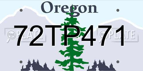72TP471 Oregon License Plate