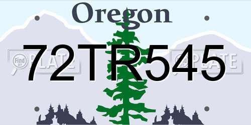 72TR545 Oregon License Plate