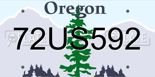 72US592 Oregon License Plate