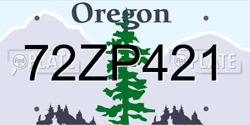 72ZP421 Oregon License Plate