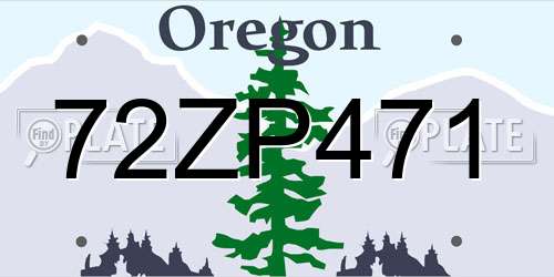 72ZP471 Oregon License Plate