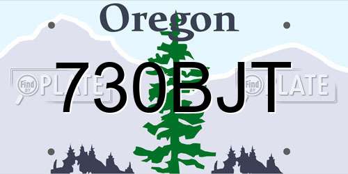 730BJT Oregon License Plate