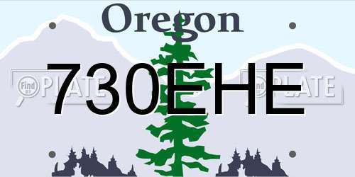 730EHE Oregon License Plate