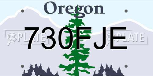 730FJE Oregon License Plate