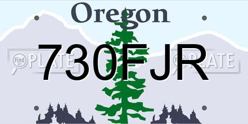 730FJR Oregon License Plate
