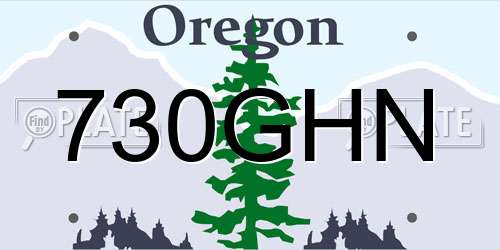 730GHN Oregon License Plate