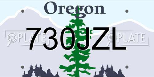 730JZL Oregon License Plate