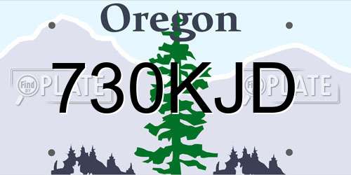 730KJD Oregon License Plate
