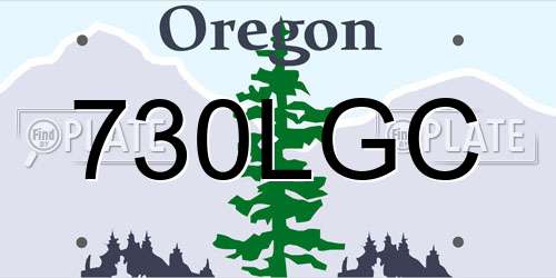 730LGC Oregon License Plate