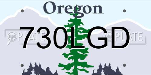 730LGD Oregon License Plate