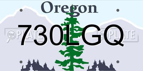 730LGQ Oregon License Plate
