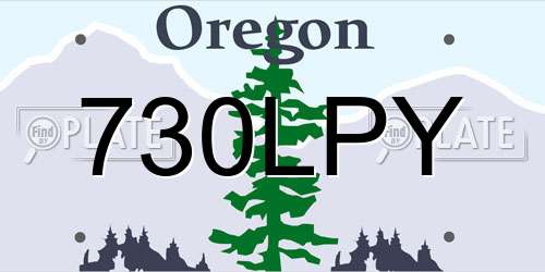 730LPY Oregon License Plate