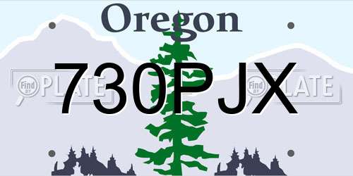 730PJX Oregon License Plate