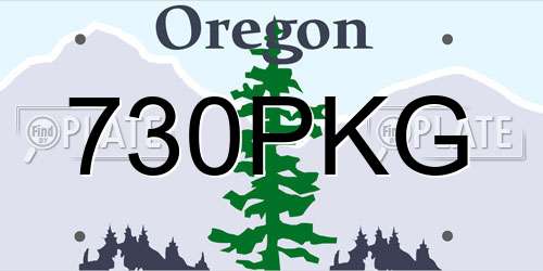 730PKG Oregon License Plate