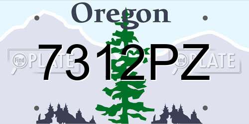 7312PZ Oregon License Plate