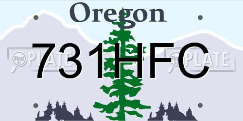 731HFC Oregon License Plate