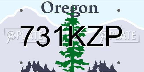 731KZP Oregon License Plate