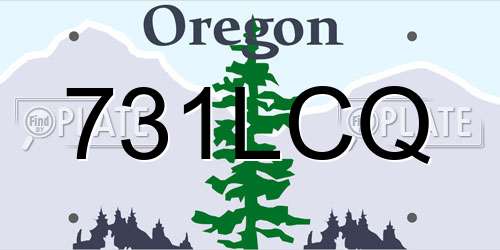 731LCQ Oregon License Plate