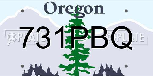 731PBQ Oregon License Plate
