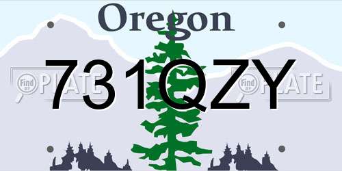 731QZY Oregon License Plate