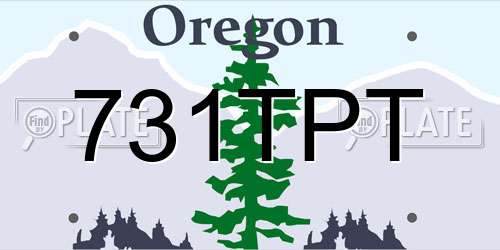 731TPT Oregon License Plate