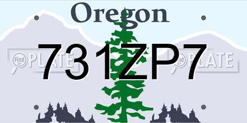 731ZP7 Oregon License Plate