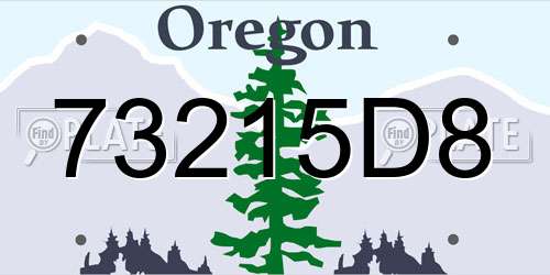 73215D8 Oregon License Plate