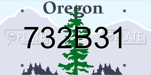 732B31 Oregon License Plate