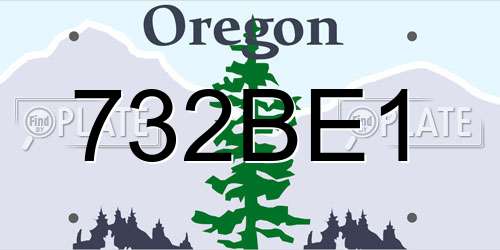 732BE1 Oregon License Plate