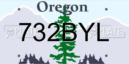 732BYL Oregon License Plate