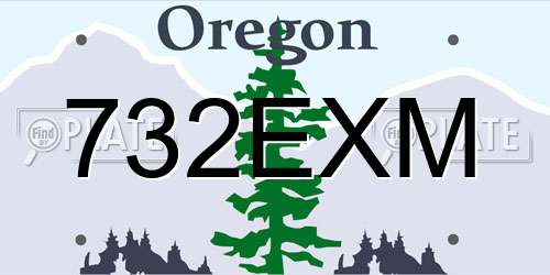 732EXM Oregon License Plate