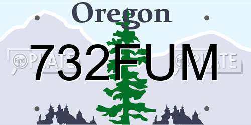 732FUM Oregon License Plate